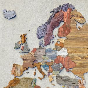 Kaart van Europa in sloophout