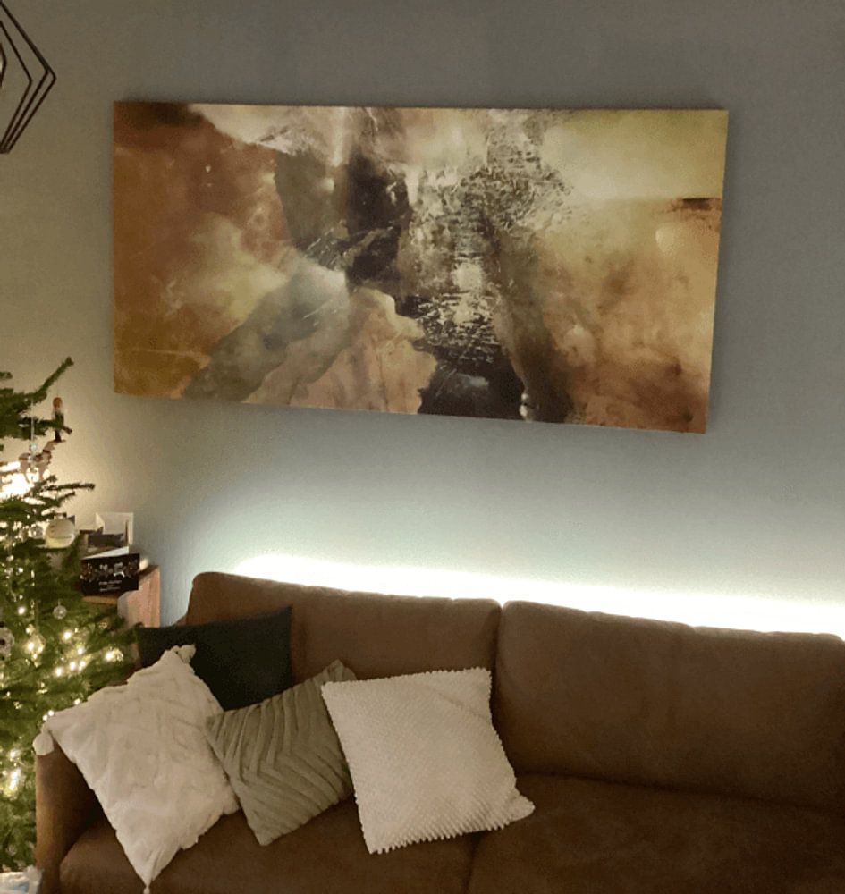 Abstracte compositie in groen: De aarde ontwaakt - nieuw leven. van Annette Schmucker