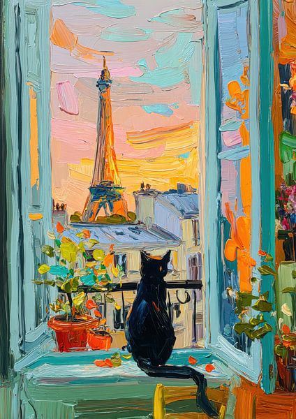 Paris cat Matisse style by Niklas Maximilian