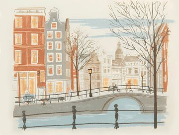 Charmant uitzicht op de Amsterdamse gracht