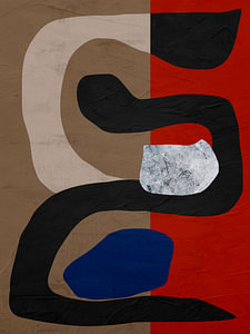 Bunte geometrische organische abstrakte Kunst