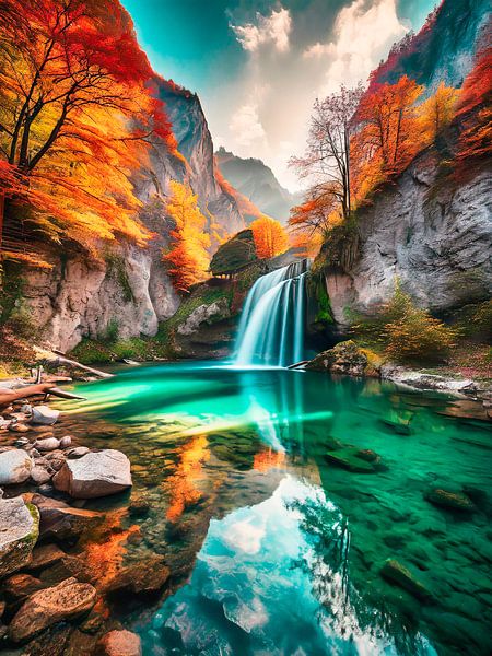Landschaft mit Berge von Mustafa Kurnaz