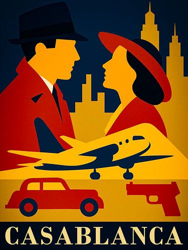 Minimalist flat illustration poster Casablanca 1942