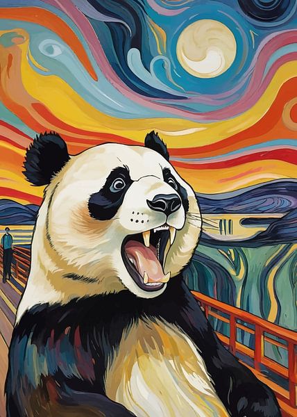 Panda schreeuw kunst van MIROKKU