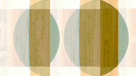 Mid Century Bauhaus Forms Pastel Painting