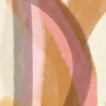 Moderne vormen en lijnen abstracte kunst in pastelkleuren nr 8_2 van Dina Dankers