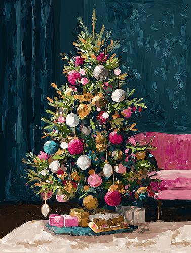 Christmas tree in Atmospheric Living Room
