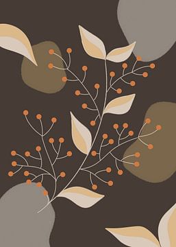 Autumn Leaves Line-art van Gisela- Art for You