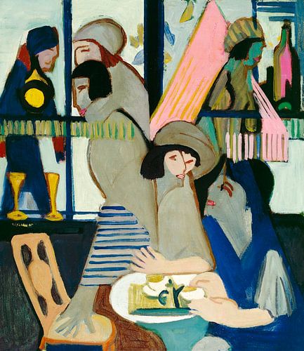 Cafe (1928) painting by Ernst Ludwig Kirchner.