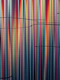 Chromatic Cascade: Woven Verticality with Melodic Black Gestures by Artistic