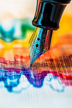 Colourful fountain pen close-up art by Imperial Art House