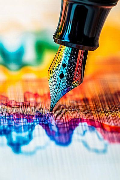 Bunte Füllfederhalter-Nahaufnahme von Imperial Art House