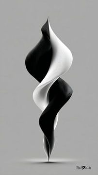 Monochrome Flow - Abstract Black and White Art in Motion