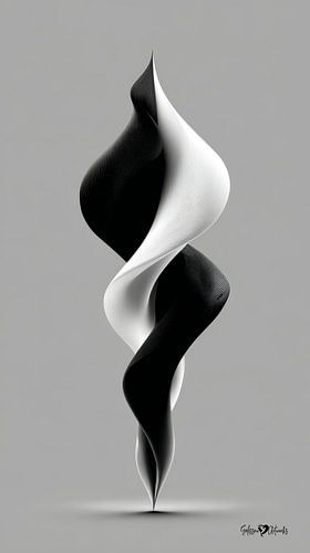 Monochrome Flow – Abstracte Zwart-Wit Kunst in Beweging