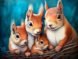 A family of squirrels by Jutta Maria Pusl
