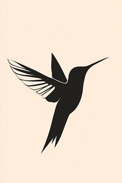 Minimalistische kolibrie silhouet kunst van Imperial Art House