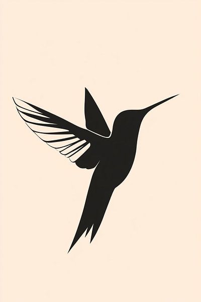 Minimalist hummingbird silhouette art by Imperial Art House