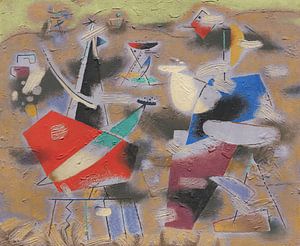 Willi Baumeister - Ländliche Komposition (Violettes Bild) (1948)