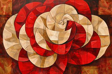 Moderne abstracte bloem in kleurrijk ontwerp van De Muurdecoratie