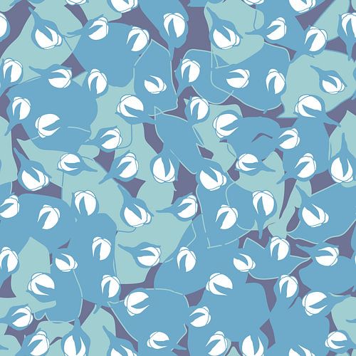 Bloemenmarkt Amsterdam. Appelbloesem in blauw en violet.