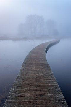 Des échafaudages dans le brouillard sur Jeroen Linnenkamp