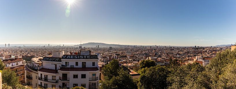 Panorama from Barcelona to the sea by thomaswphotography