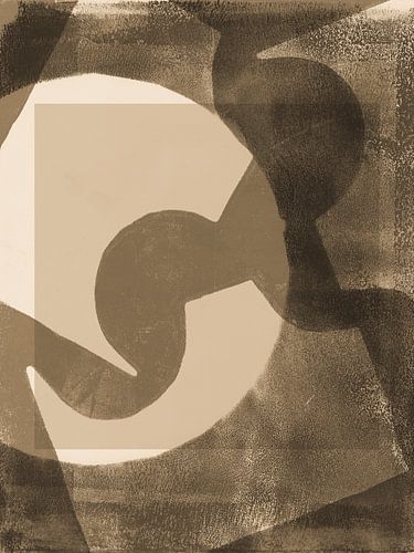 Abstract shapes in warm brown and beige