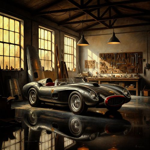 Ferrari Testarossa in Vintage Workshop