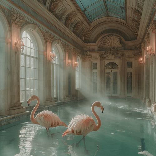 Bathing pleasure with Flamingo's