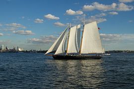 sailing boat on the Hudson by Andrea Ooms