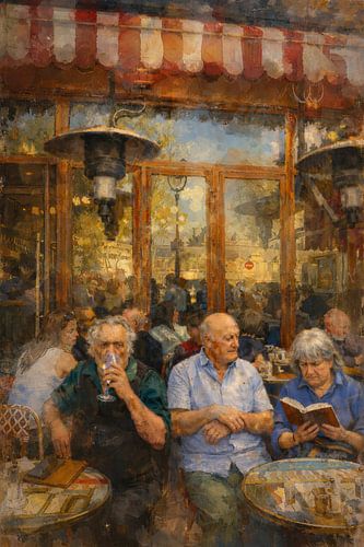 Een zomerse namiddag op een terras in Parijs van Geert Van Baelen