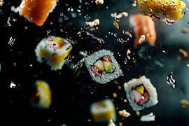 Une innovation en matière de sushi à l'élégance flottante sur Poster Art Shop