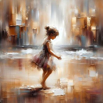 Child on the Beach van FoXo Art