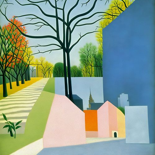 Het park in de winter 2