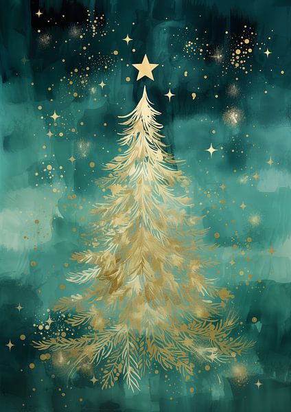 Goldener Weihnachtsbaum von Bianca ter Riet