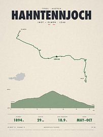Passkarte Hahntennjoch, Tirol von Sidney van den Boogaard
