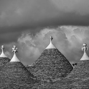 Italien in schwarz-weißem Quadrat, Alberobello