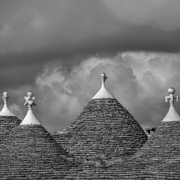 Italy in square black and white, Alberobello by Teun Ruijters