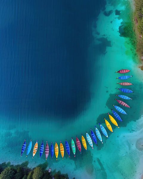 Kleurenpracht in boten van fernlichtsicht