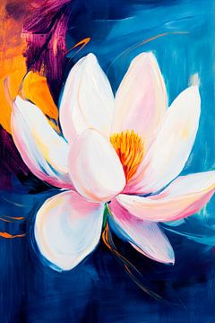 Fleur de lotus sur fond abstrait sur Poster Art Shop