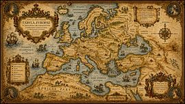 Europäische historische Karte – „Tabvla Evropae“ von Suge Works