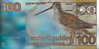 Banknote mit 100 niederländischen Gulden Modernes, abstraktes digitales Kunstwerk