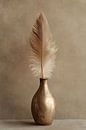 Gold vase with feather by Imperial Art House thumbnail