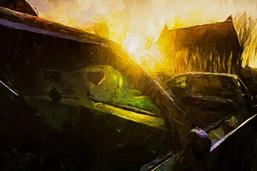 Oldtimers en romantiek bij zonsondergang