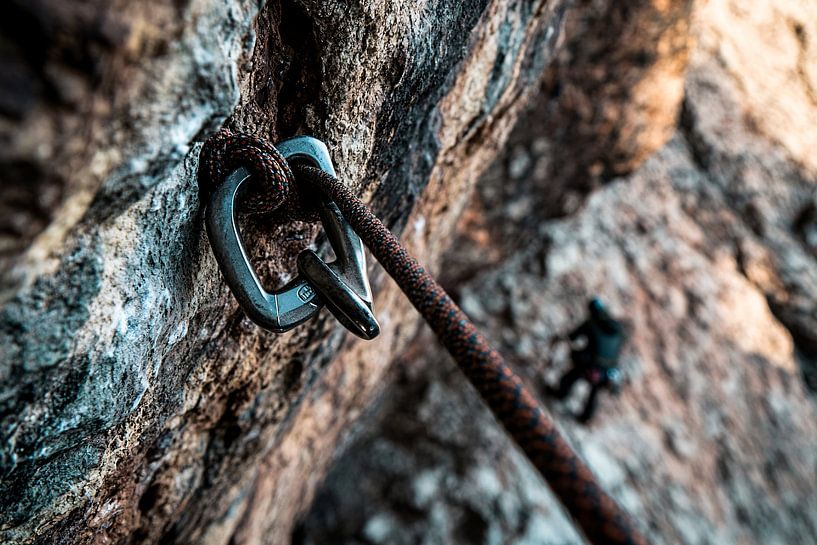 Carabiner attached to rock wall by Imperial Art House