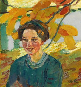 Leo Putz - Portrait de jeune fille (1914) sur Peter Balan