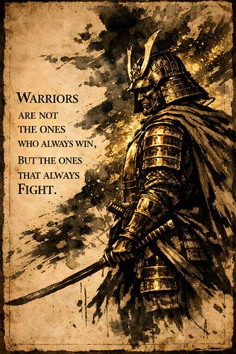 Affiche avec citation d'un guerrier samouraï