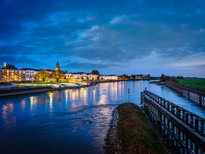 The IJssel bridge in Zutphen during the blue hour