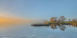 Sonnenuntergang im Hafen von Laaxum am 31. Dezember 2019