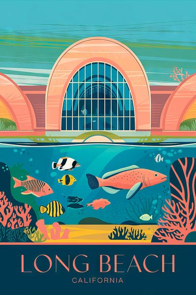 Long Beach, California by Poster Art Shop